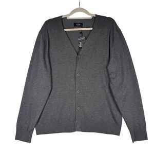 Soda Men’s Cardigan Size Large Button closure V-neck Gray Lightweight